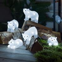 LED világító figurák jegesmedvék kültérre, 5 darabos készlet