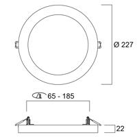 Sylvania Start LED downlight 5in1 Ø 21,7 cm 18 W